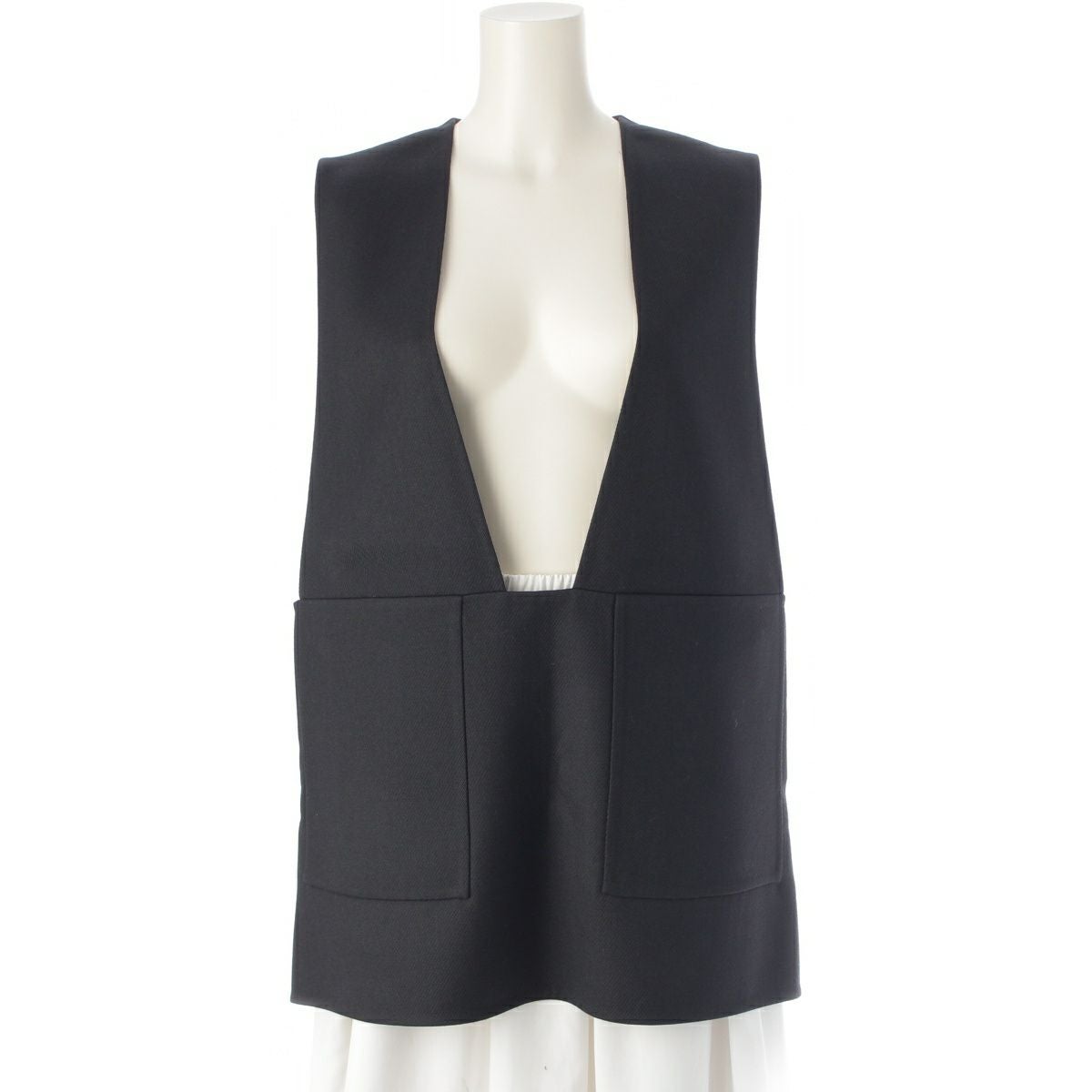ドゥロワー ウールケヌキ ジレ サイドボタン ベスト トップス 6521-299