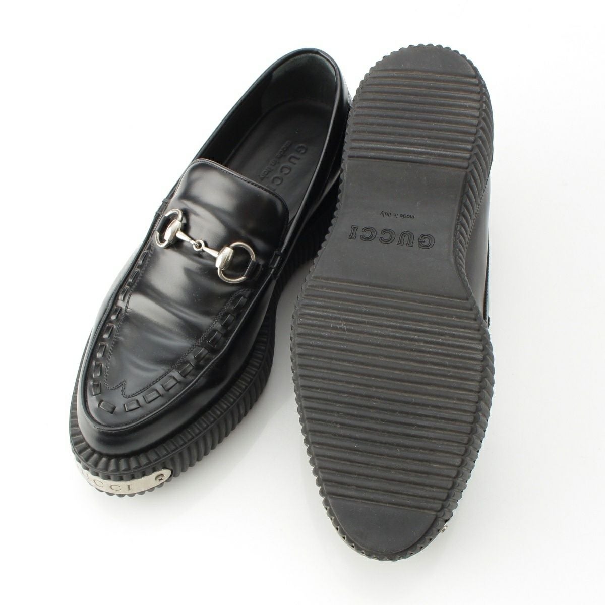 グッチ 2024AW レザー ロゴ ホースビット クリーパー ローファー