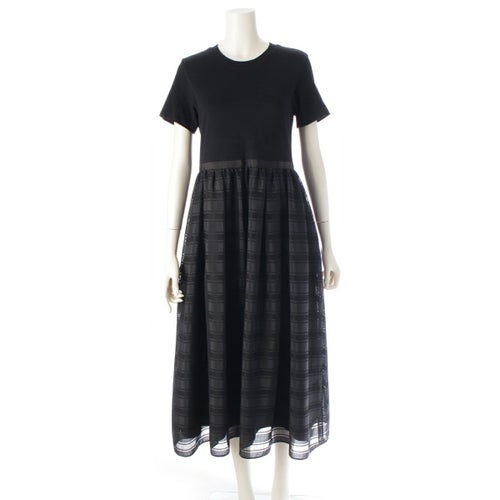 フォクシー ニューヨーク レーヨン×ナイロン Lilas リラ ワンピース 42777 ブラック 38