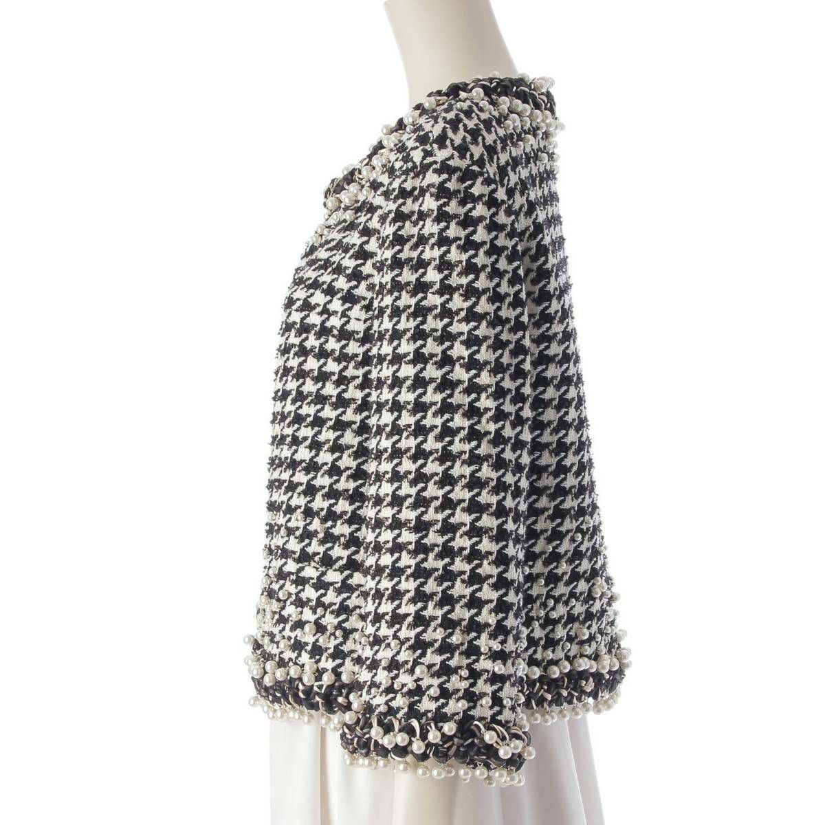 未使用♡ルネ TISSUE製 千鳥柄 パールボタン ツイードジャケット 34 千鳥ツイードジャケット | JILL by JILL STUART（ジル バイ ジル