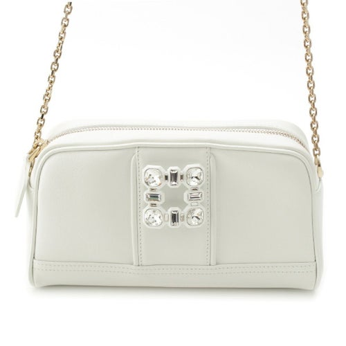 ロジェヴィヴィエ レザー walky viv ストラスバックル ショルダーバッグ カメラバッグ ホワイト