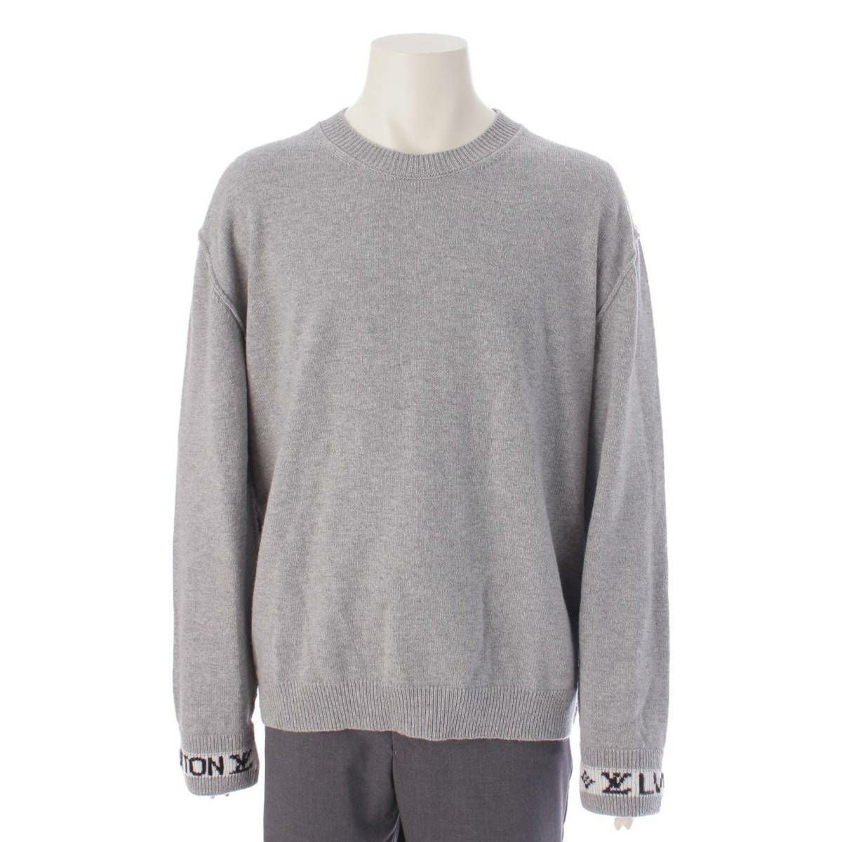 ルイ・ヴィトン LOUIS VUITTON ニット ニット 衣料品 トップス ウール レディース グレー系 【中古】 中古・古着通販】LOUIS VUITTON (ルイ ヴィトン) モノグラムスリーブ