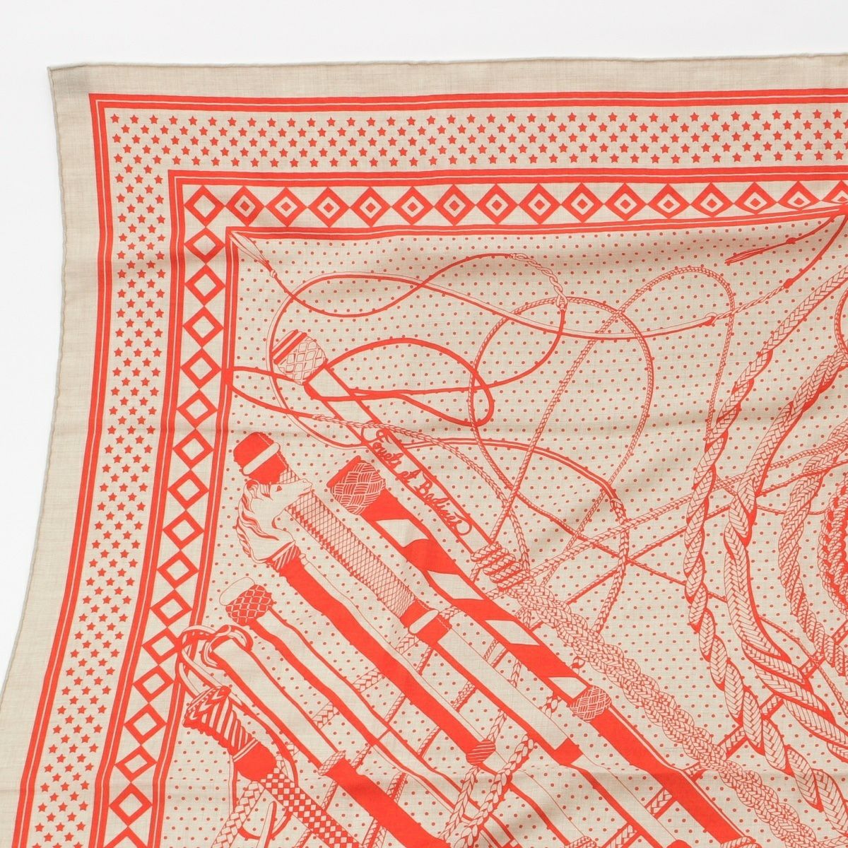 エルメス カレジェアン 140 カシシル Fouets et Badines Bandana 鞭と