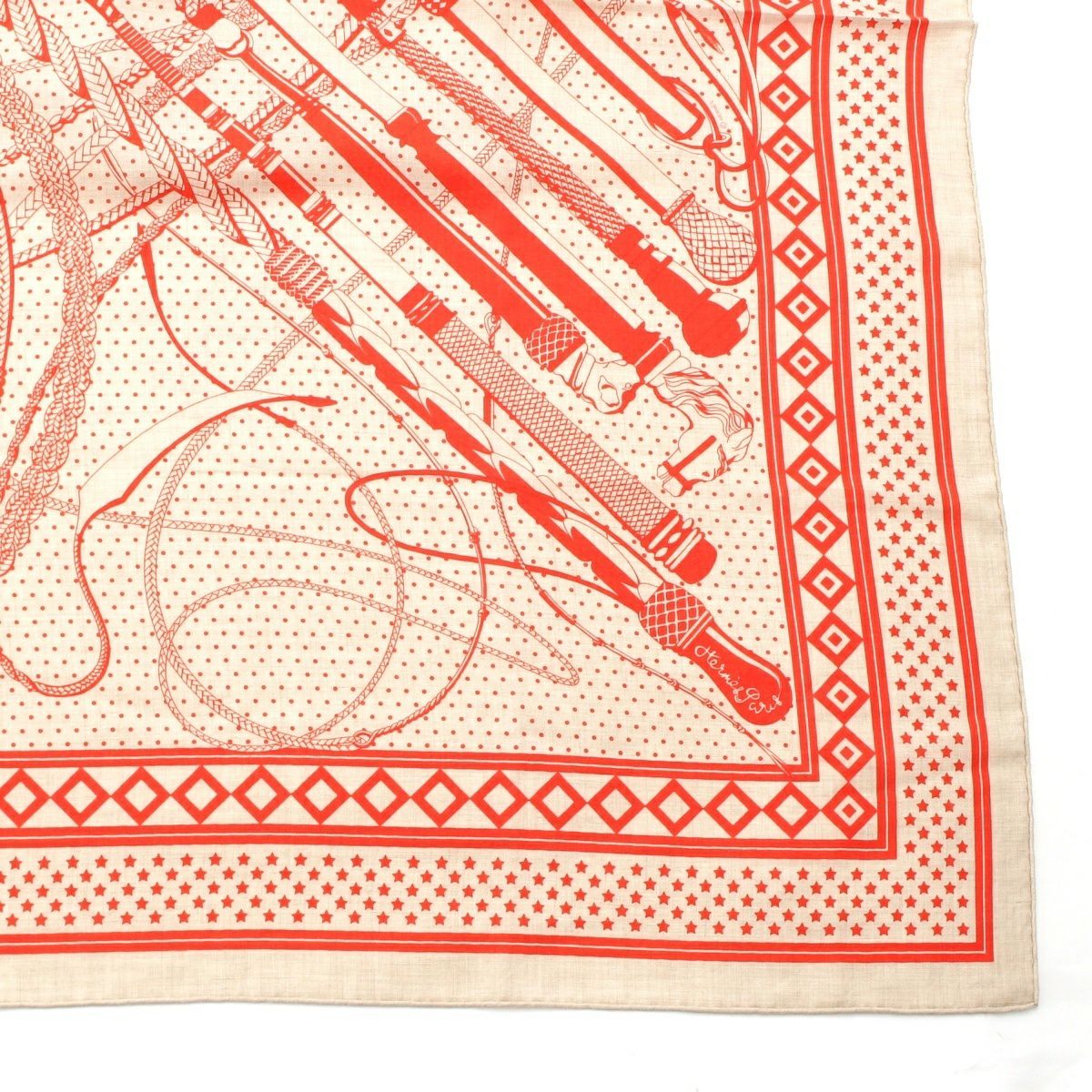 エルメス カレジェアン 140 カシシル Fouets et Badines Bandana 鞭と