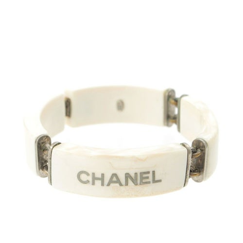 シャネル 99A プラスチック ロゴ プラスチック ブレスレット ホワイト
