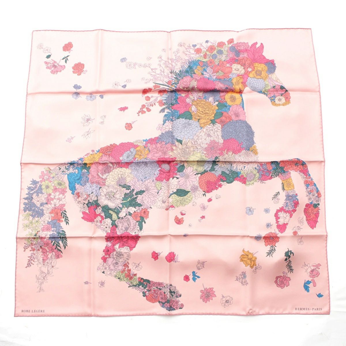 エルメス　カレ90 ROBE LÉGÈRE 花柄スカーフ エルメス カレ90 Robe Legere ローブ レジェール シルク お花柄