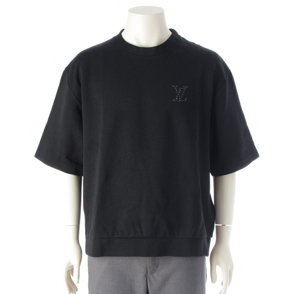 ルイヴィトン 2025 LVロゴ ラインストーン 半袖Tシャツ トップス