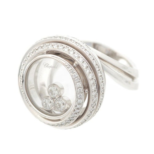 ショパール K18 ハッピーダイヤモンド エモーション リング 指輪 ジュエリー Au750 829217-1039 6335630 ホワイトゴールド 17.5g