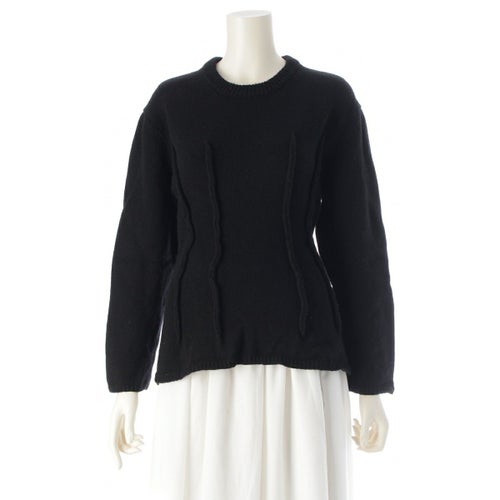 コムデギャルソン AD2022 22AW ウール アウトシーム ニット トップス GJ-N503 ブラック XS