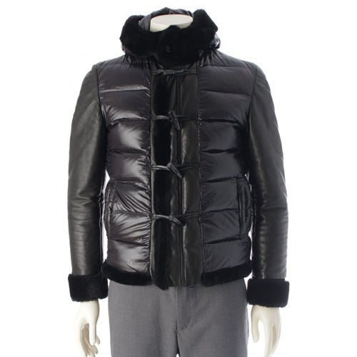 エンメティ FERNANDO フェルナンド ムートン ラムナッパレザー 切替 ダウンジャケット アウター ブラック 44