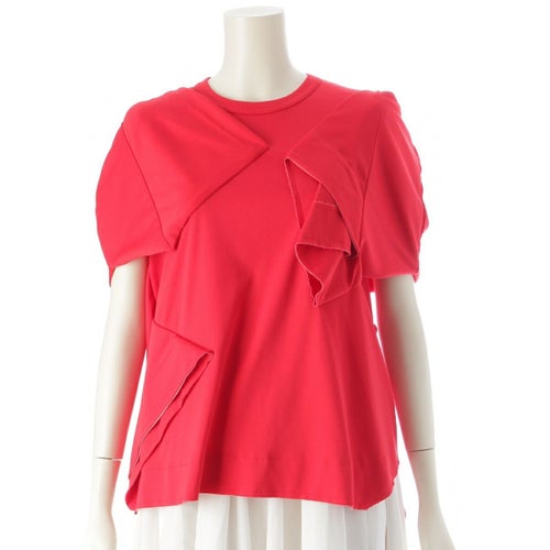 コムデギャルソン AD2023 23AW アシンメトリー 変型 再構築 ツギハギ カットソー トップス GL-T004 レッド XS