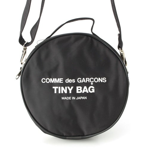 コムデギャルソン TINY BAG ロゴ プリントサークル ショルダーバッグ ブラック