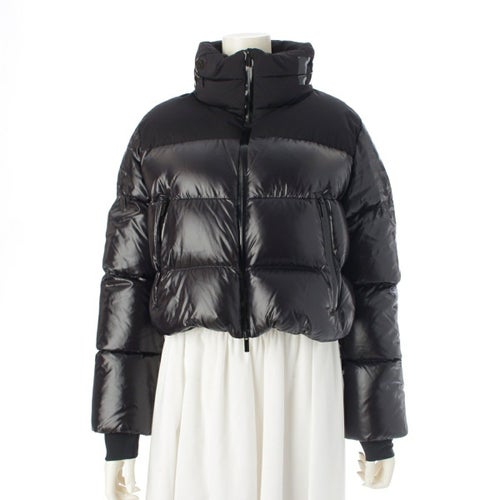 モンクレール 2021 Jasione ナイロン ロゴ ショート丈 クロップド ダウンジャケット アウター ブラック 0