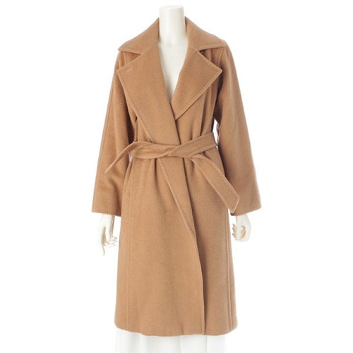 美品 MaxMara MAX&Co. ウール ロングコート ベルト 黒 ML マックス 
