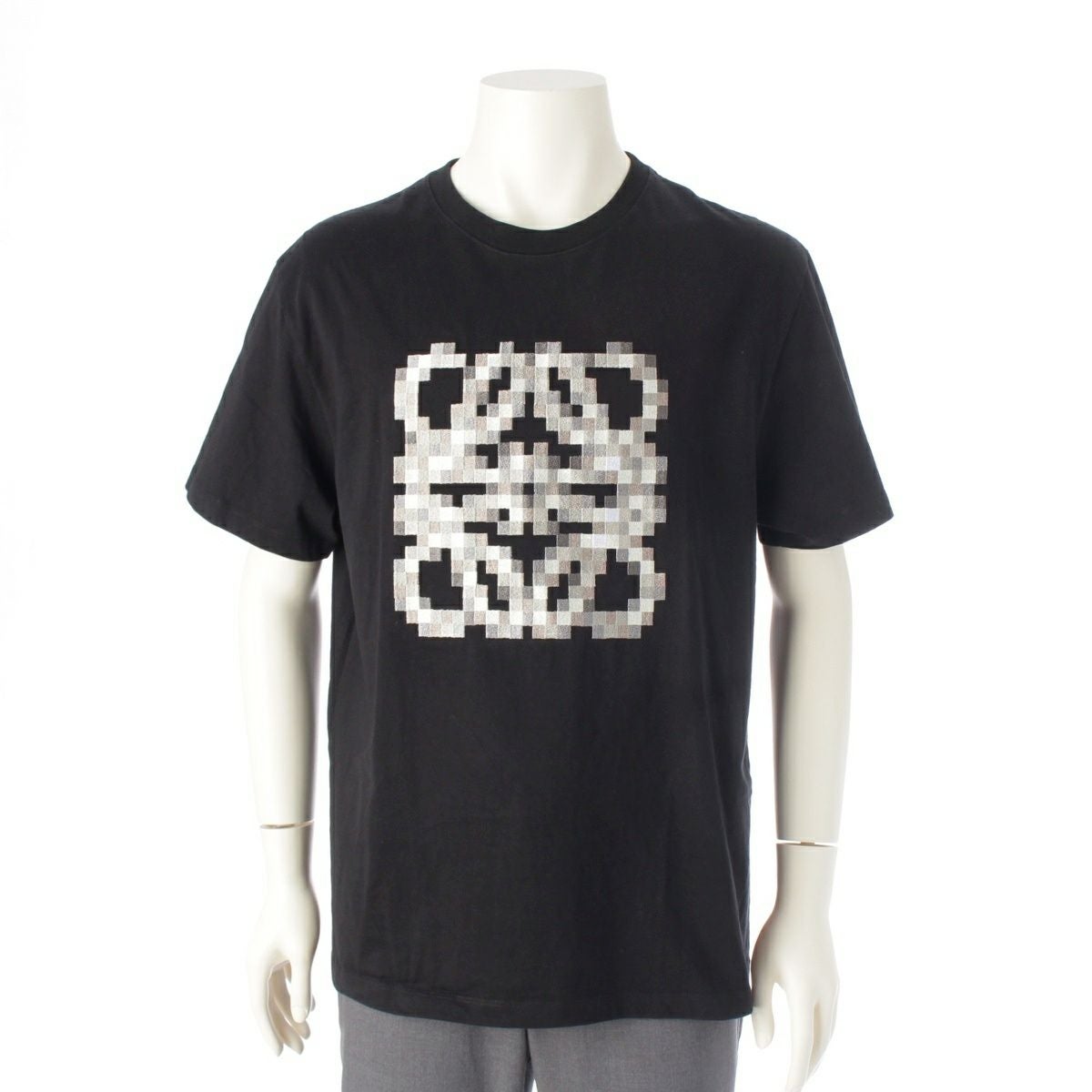 ロエベ コットン ピクセレイテッド アナグラム 半袖Tシャツ トップス