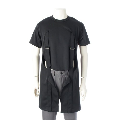 コムデギャルソンオムプリュス AD2018 ハーネスドッキング エステル カットソー トップス PC-T013 ブラック S