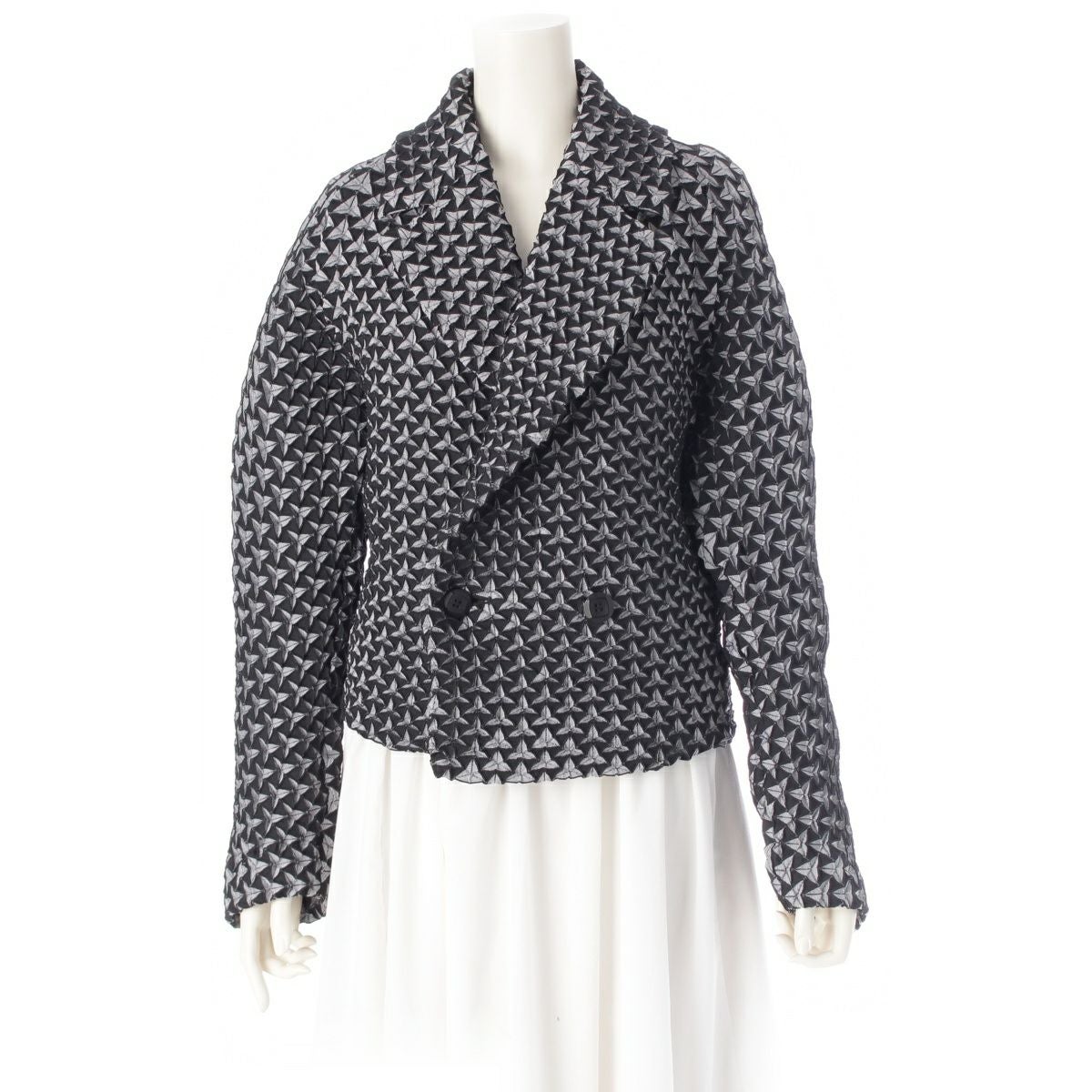ISSEY MIYAKE - イッセイミヤケ 15AW 万華鏡 3Dスチームストレッチプリーツ ダブルブレスト テーラードジャケット IM54FD508 ブラック 2【中古】 イッセイミヤケ 15AW 万華鏡 3Dスチームストレッチプリーツ ダブル