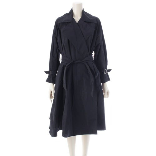 マックスマーラ ベルテッド ロング コート アウター 102601996 ネイビー J34