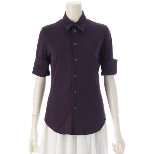 ヘルムートラング 本人期 デザインスリーブ 半袖シャツ トップス パープル 40