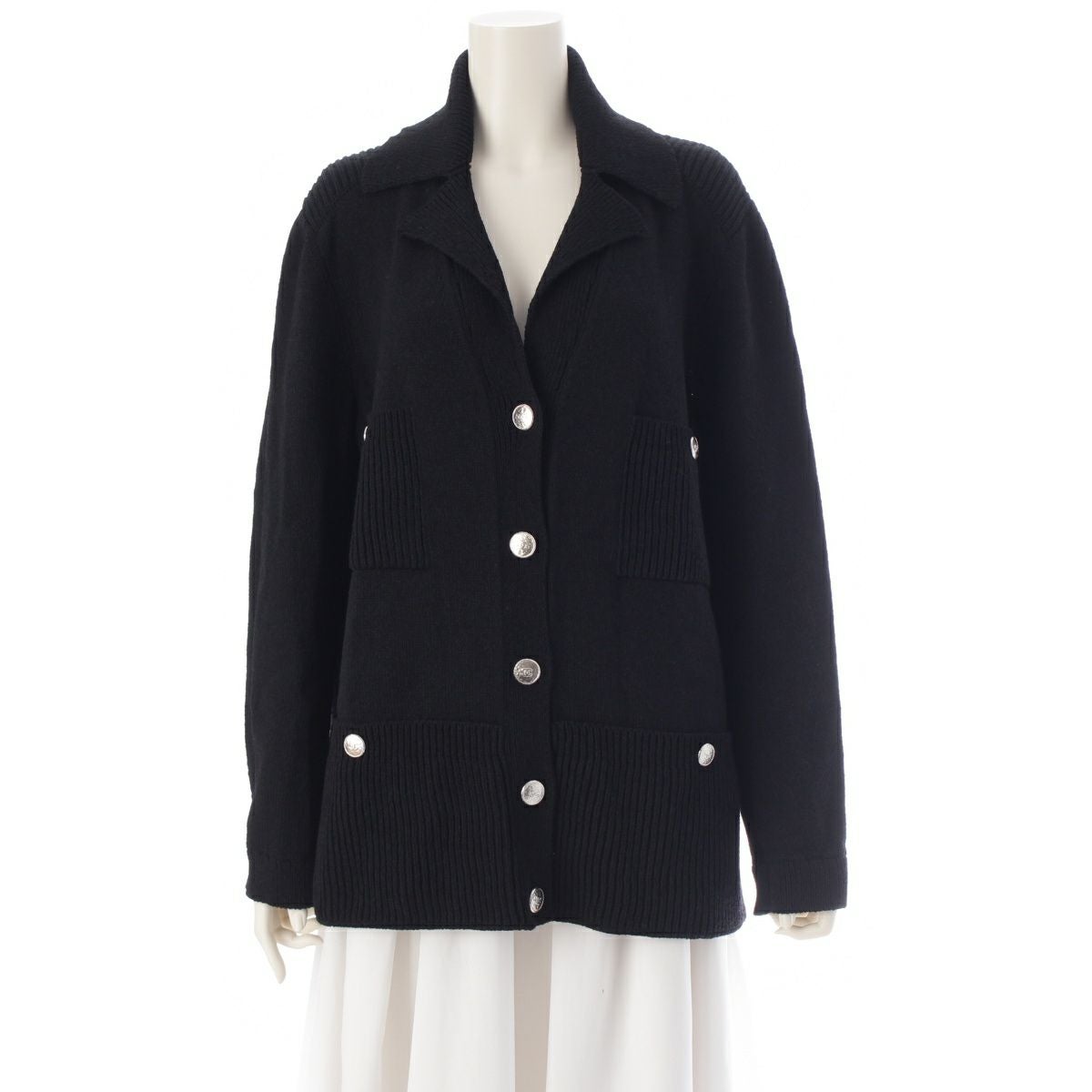 シャネル 25K ニット カーディガン ジャケット P78452 ブラック 40