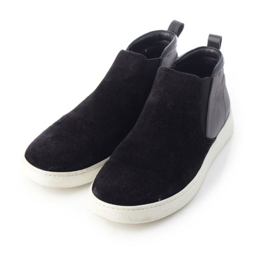 プラダスポーツ スエードレザー ショート ブーツ ハイカットシューズ ブラック UK8