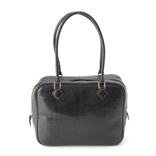 エルメス リザード ミニプリュム ハンドバッグ □J ブラック