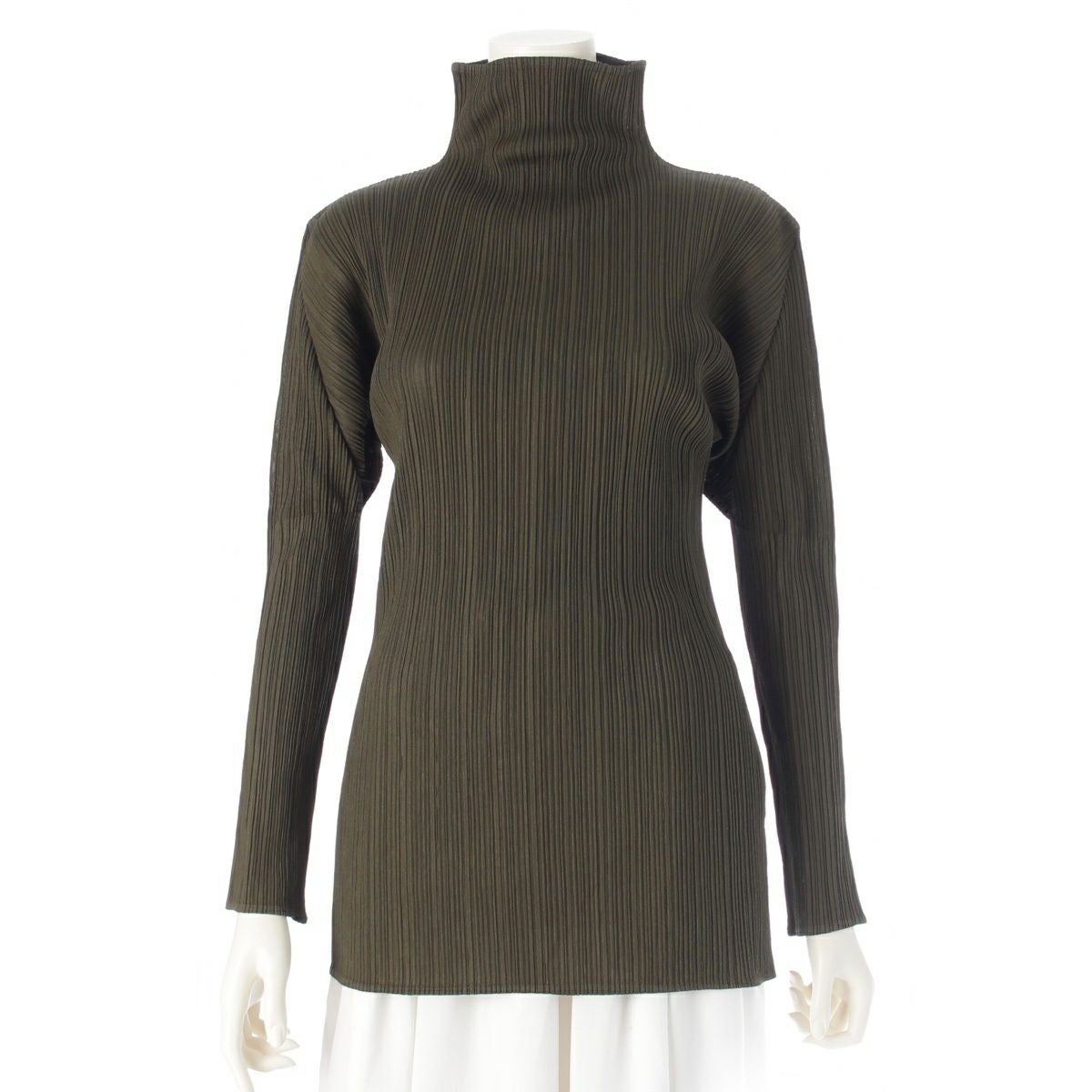 ISSEY MIYAKE グリーン プリーツ長袖トップス ISSEY MIYAKE - 【美品 