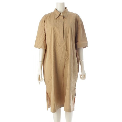 ジルサンダー 2025 コットン ロゴ刺繍 シャツ ワンピース J40CT0207 ベージュ 38