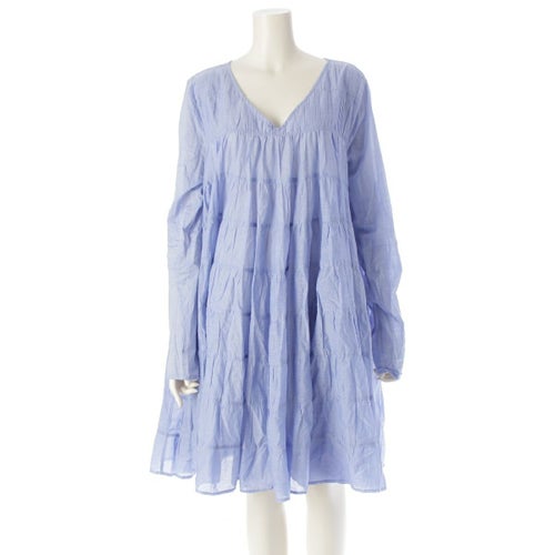 マーレット MERLETTE キャロン CARON コットン マキシ ティアード ワンピース ドレス サックスブルー ワンサイズ