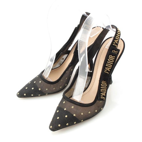 ディオール J`ADIOR ジャドール スリングバック ヒール ロゴ スタッズ パンプス ブラック 36