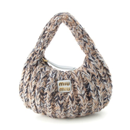 ミュウミュウ Wander ワンダー ニット ハンドバッグ マルチカラー
