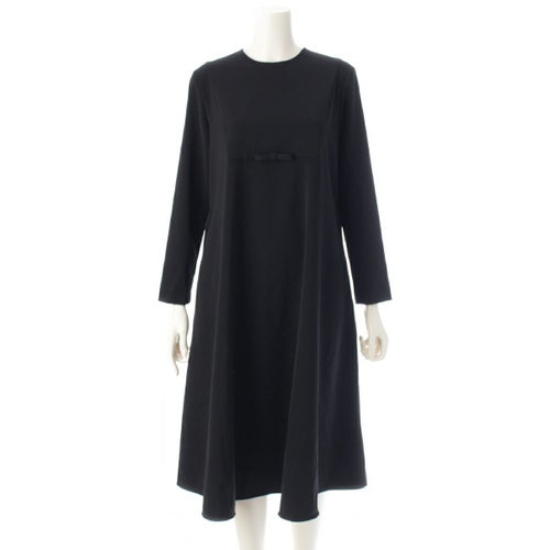 ヨリ 22AW セレモニーライン フォーマル リボン ドレス ワンピース 長袖 膝下丈 YR2224-138AW ブラック 36