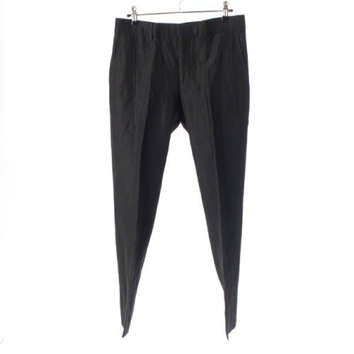 エルメス ウール リネン パンツ ボトムス スラックス 63522000 ブラック 38