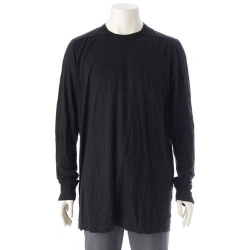 リックオウエンス 22SS コットン ペンプ LEVEL LS TSHIRT レベルTシャツ 天竺 リブ 長袖 カットソー RU01B1266 ブラック XXL