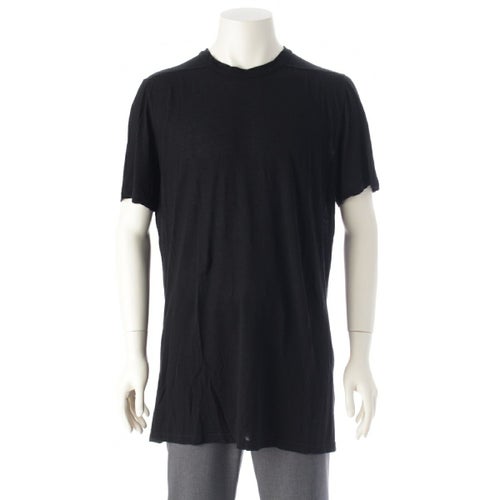 リックオウエンス 23AW シルク混 EDFU LEVEL TSHIRT クルーネック カットソー Tシャツ RU02C7264 ブラック XL