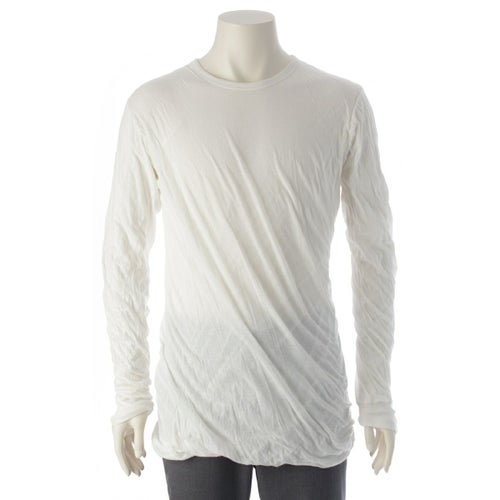 リックオウエンス 20AW コットン DOUBLE LAYER LONG SLEEVE レイヤード 長袖カットソー ソー ガーゼカットソー 長袖Ｔシャツ RU20F3257 ホワイト L