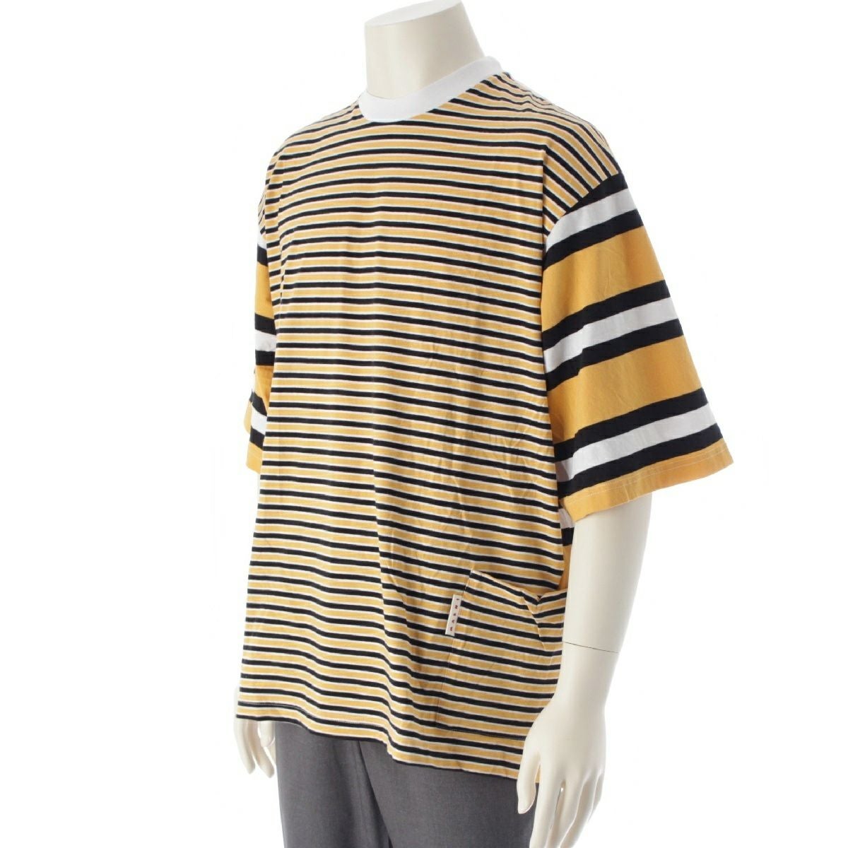 マルニ 22SS ジャージー ボーダー オーバーサイズ 半袖Tシャツ