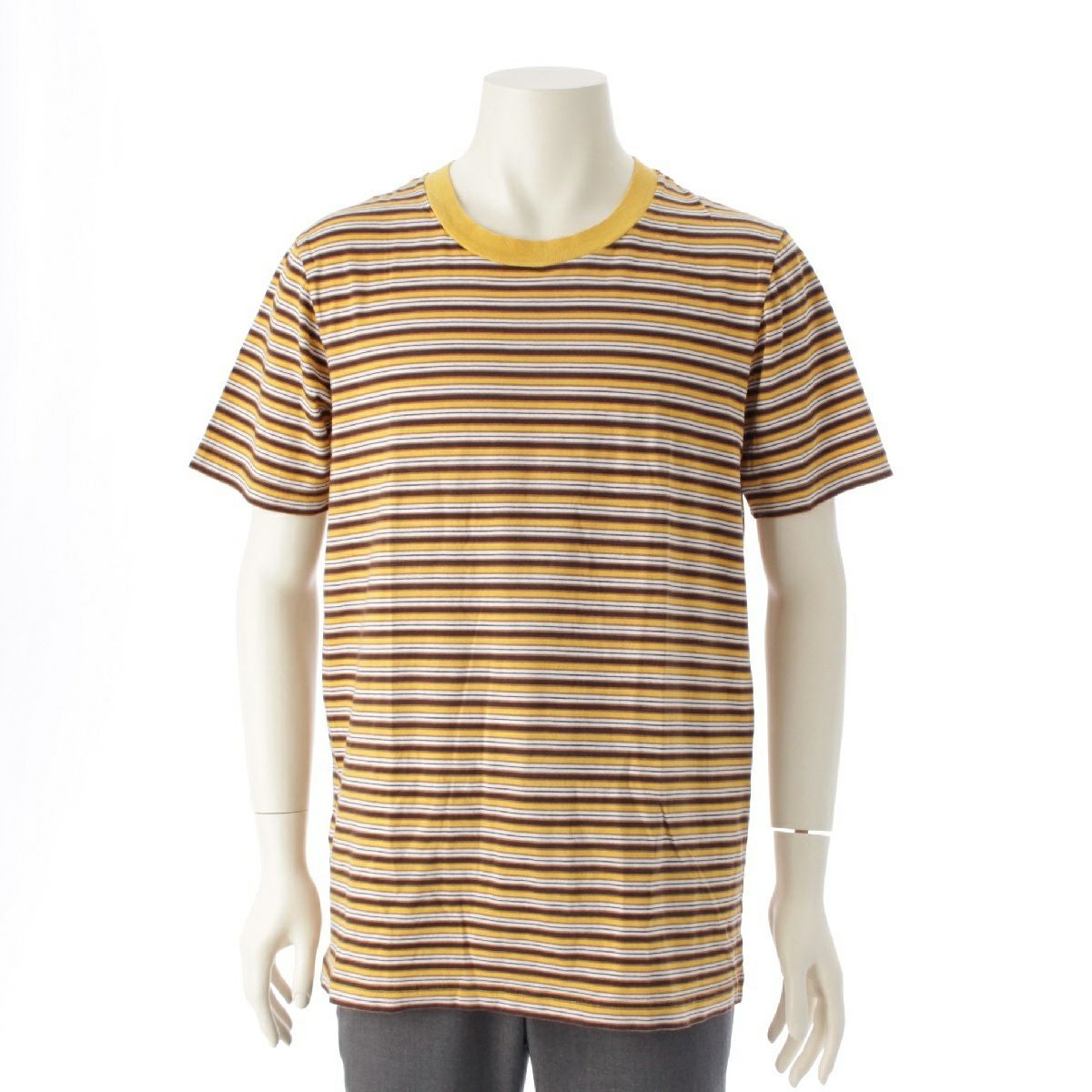 MARNI マルチボーダー 半袖Tシャツ マルニ 22SS コットン ボーダー切替 クルーネック 半袖Tシャツ
