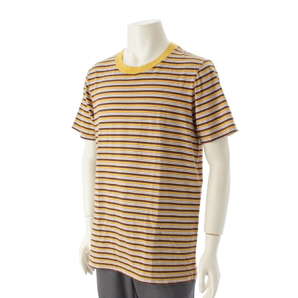 マルニ 22SS コットン ボーダー切替 クルーネック 半袖Tシャツ