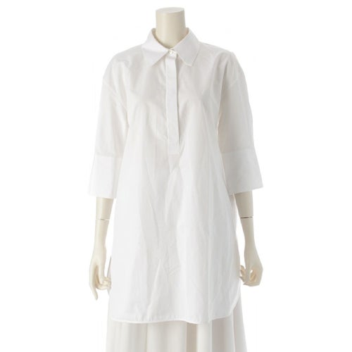 ジルサンダー 25SS コットン 7DAYS SHIRT FRIDAY プルオーバー スキッパー 半袖シャツ トップス ホワイト 34