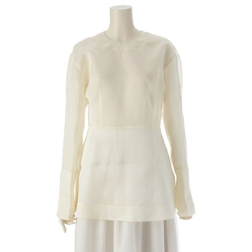 ブラミンク 24SS シルク オーガンジー ブラウス トップス 7921-230-0286 ホワイト 36