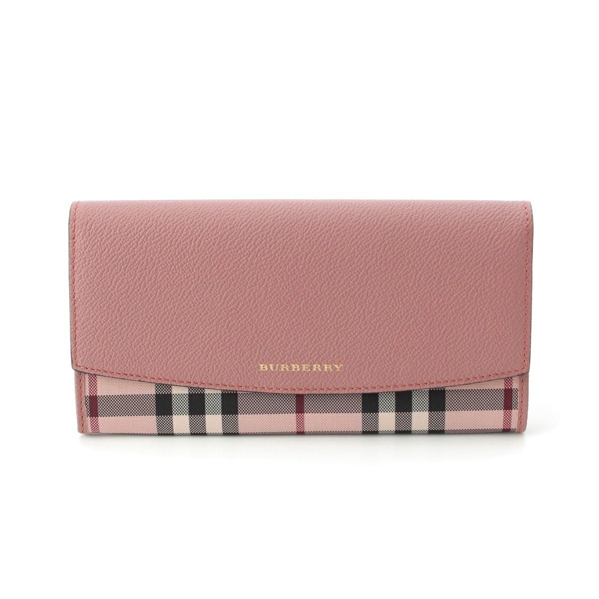 バーバリー レザー ノバチェック ロング ウォレット 長財布 ピンク