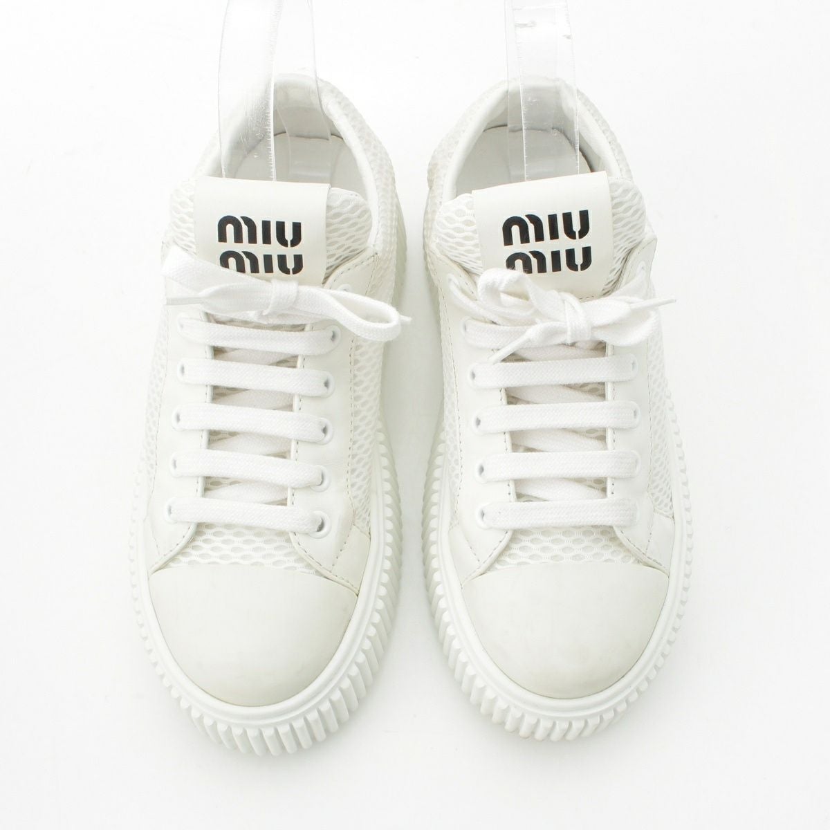 ミュウミュウ FLATFORM フラットフォーム メッシュ 厚底 ロートップ