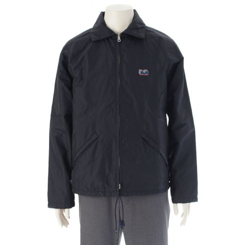 マルニ 18AW ナイロン Mロゴ刺繍 ジップアップ フーディ ブルゾン コーチジャケット アウター M05AM0087 ダークネイビー ボルドー 46