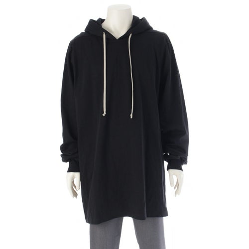 リックオウエンス 22AW POP OVER HOODIE コットン ドローストリング ロング フーディー パーカー トップス RU02B2285 ブラック XL