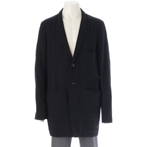 リックオウエンス 21AW LIDO JACKET コットン ウール 背面ベルト ナローラペル オーバーサイズ テーラードジャケット アウター RU02A5723-WCF ブラック 50