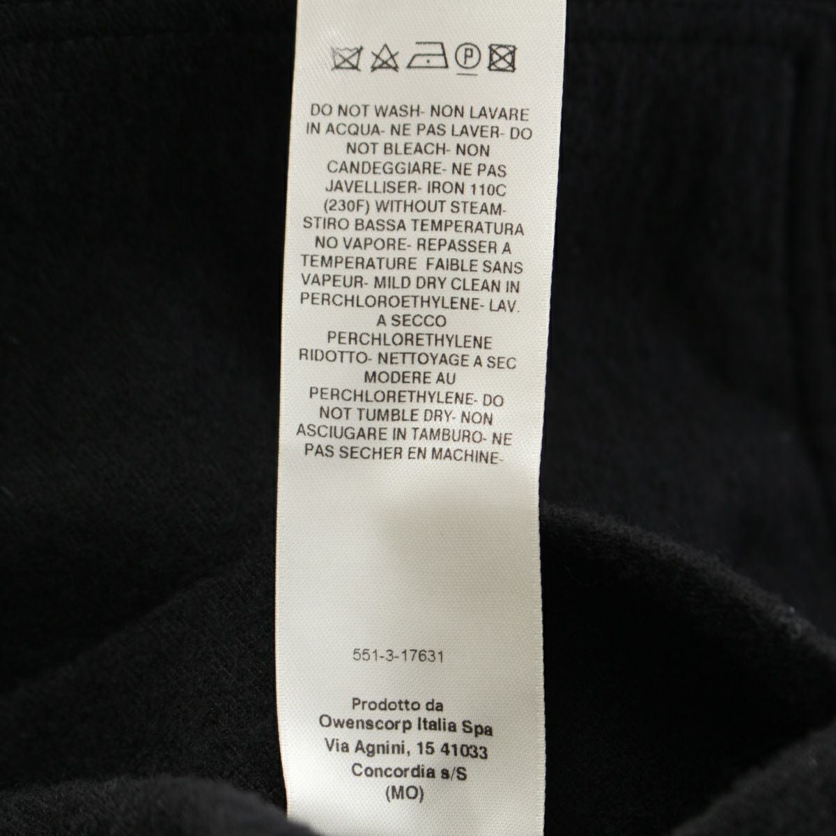 リックオウエンス 21AW LIDO JACKET コットン ウール 背面ベルト