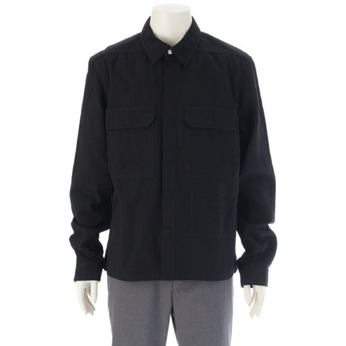 リックオウエンス 24SS コットン クロップド オーバーサイズ 長袖シャツ ジャケット トップス RL01D3234 ブラック 52