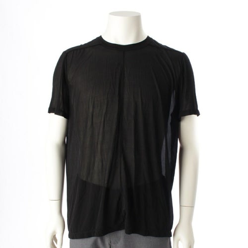 リックオウエンス 23SS LEVEL TEE キュプラ シースルー クルーネック 半袖Ｔシャツ カットソー トップス RU01C4265-BZ ブラック XL