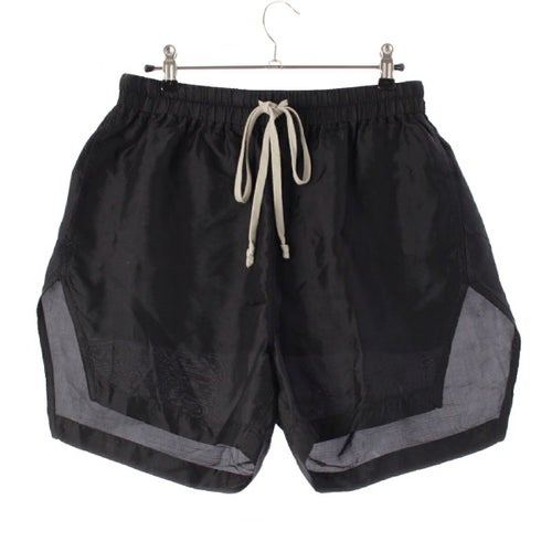 リックオウエンス 22SS PHLEG キュプラ ドローストリング ボクサー ショート パンツ ショーツ RR01B1300-J ブラック 36